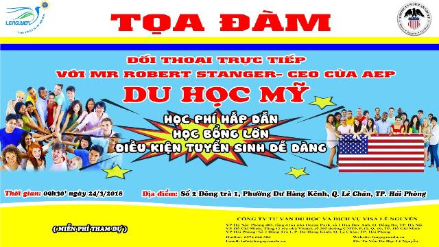 THƯ MỜI “TỌA ĐÀM DU HỌC MỸ HỌC BỔNG VÀ CƠ HỘI DU HỌC CHI PHÍ THẤP ”