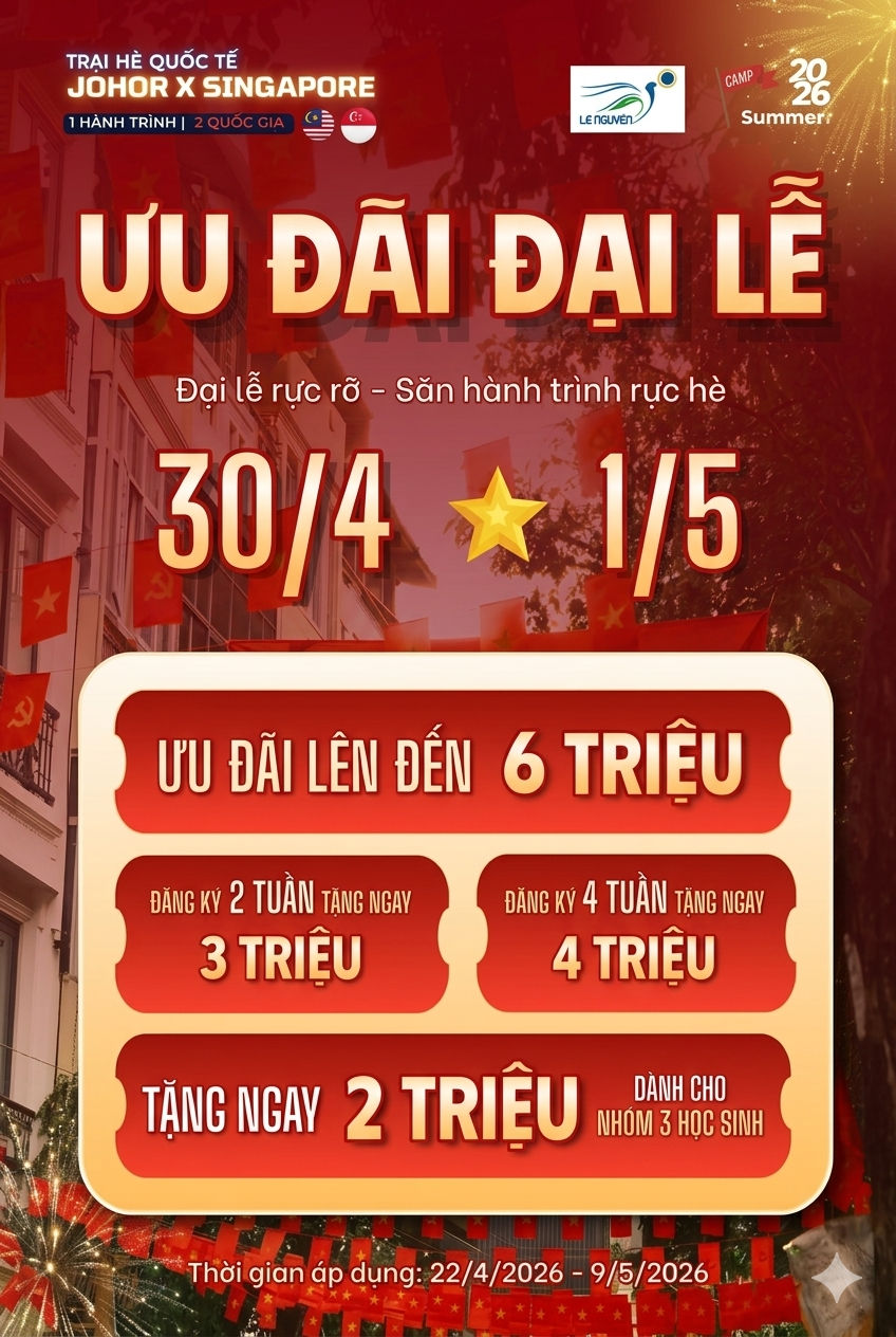Cùng săn hành trình rực hè với ưu đãi khủng nhất năm tại Lê Nguyễn Education