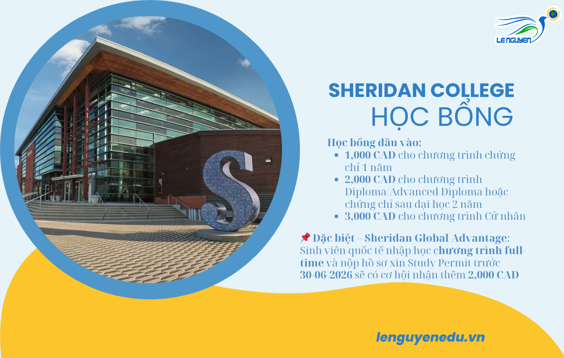 Sheridan College – Học bổng hấp dẫn lên tới 5,000 CAD cho sinh viên quốc tế