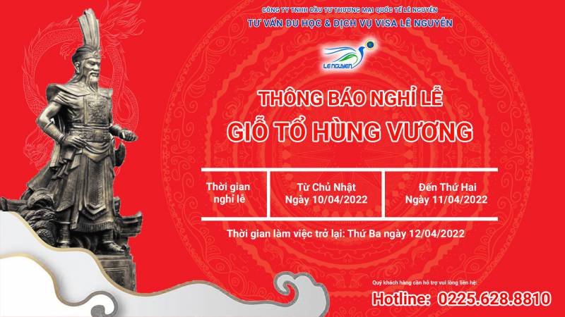 THÔNG BÁO NGHỈ GIỖ TỔ HÙNG VƯƠNG